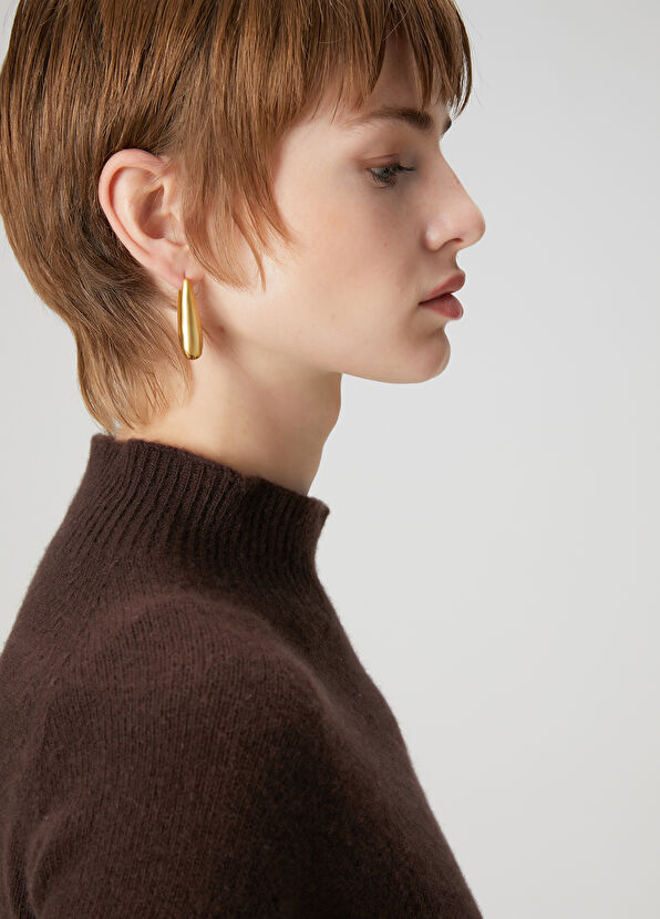 Beymen Club Gold Women's Oval Earrings - 1