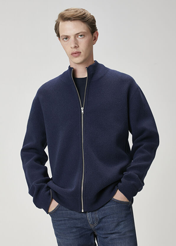 Beymen Club Lacivert Gri Çift Taraflı Triko Hırka - 1