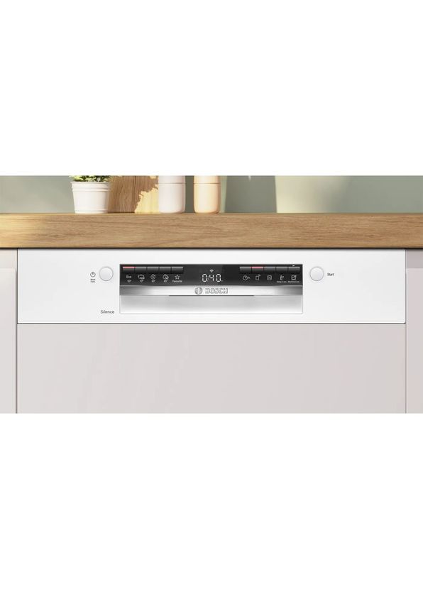 Bosch SMI4IKW50T Serie 4 White 5 Program Semi Built-in Dishwasher - 2