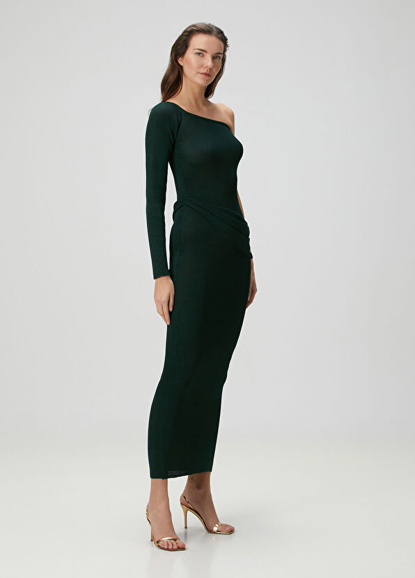 Baobab Kairi Koyu Yeşil Midi Kokteyl Elbise - 2