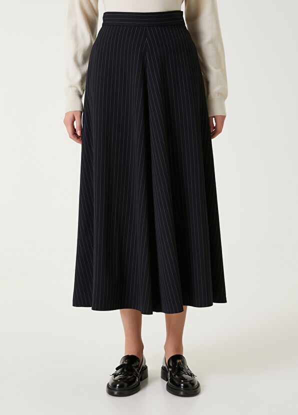 Beymen Club Black Striped Midi Skirt - 2