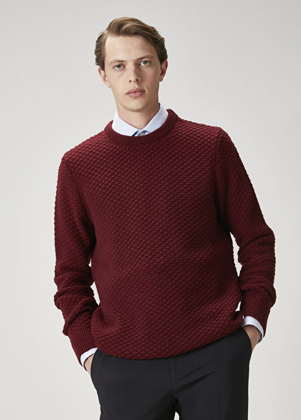 Beymen Club Plum Knitted Wool Sweater - 1