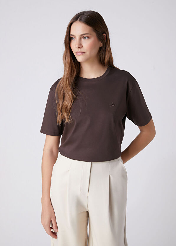 Beymen Club Brown Basic T-Shirt - 3