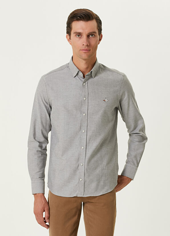 Beymen Club Comfort Fit Khaki Oxford Shirt - 1
