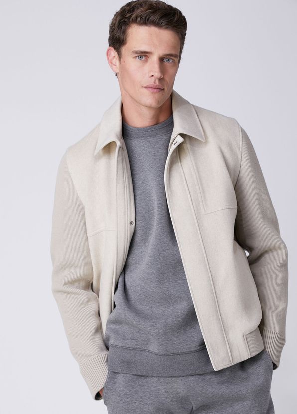 Beymen Club Kırık Beyaz Bedeni Kaşe Flannel Yün Triko Mont - 1