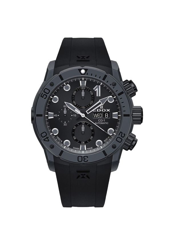 Edox 01125-CLNGN-NING Siyah Erkek Kol Saati - 1