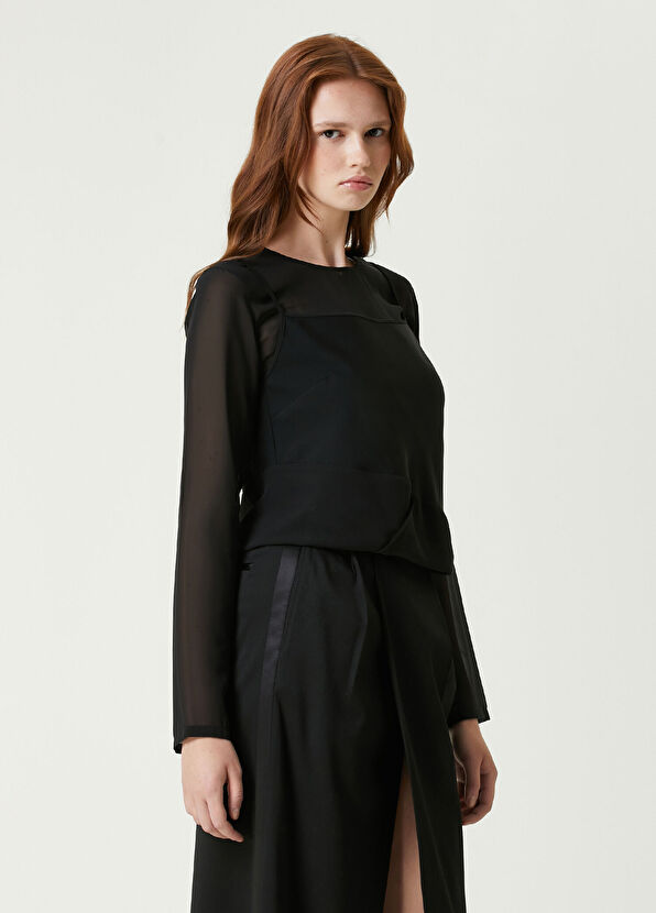 MM6 Maison Margiela Black Wool Blouse - 1