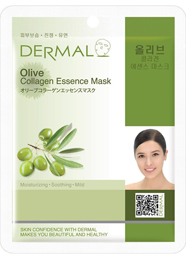 Dermal Olive Extract Collagen Moisturizing Smoothing and Softening 10-Pack Face Mask - 2
