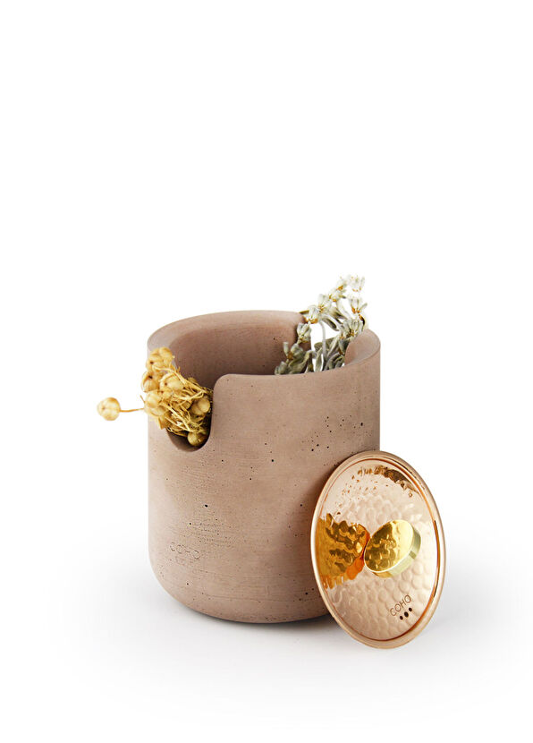 Coho Objet Coho Concre Therapy Dövme Bakır Kapaklı Terra Tütsü Çanağı - 2