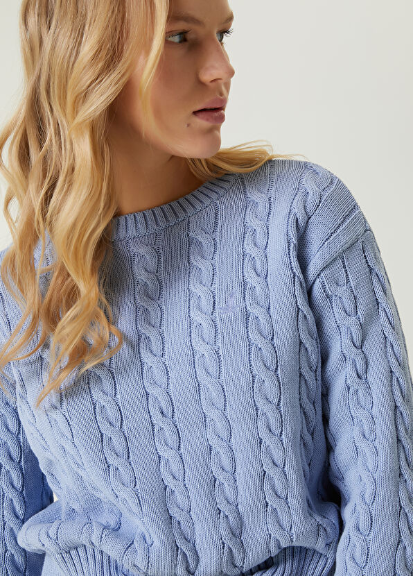 Beymen Club Mavi Saç Örgülü Kazak - 2