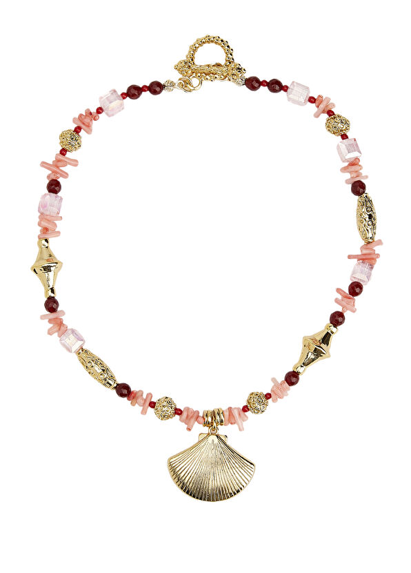 Beymen Club Pink Coral Stone Women's Necklace - 2