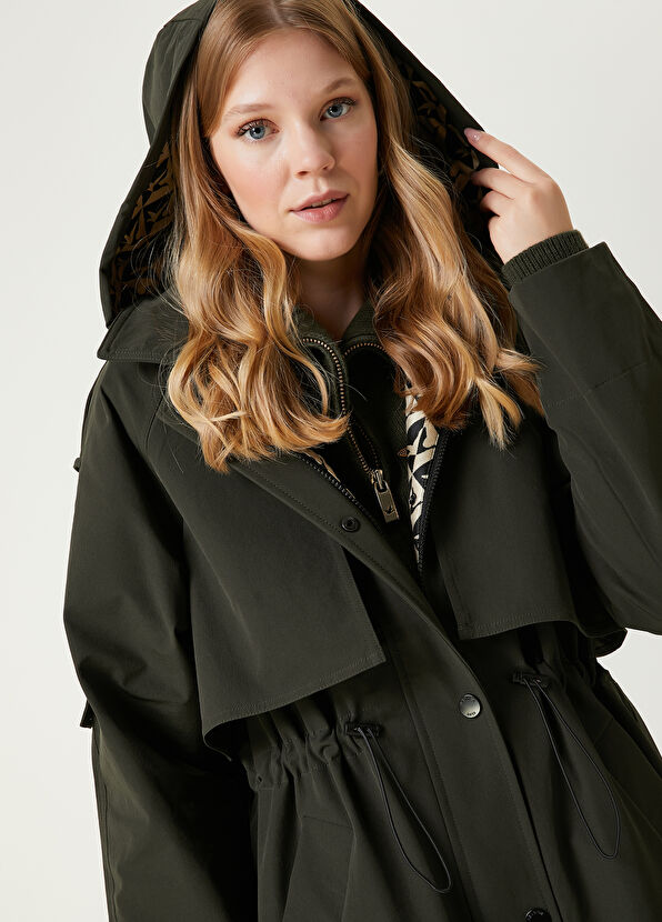 Beymen Club Khaki Hooded Long Windbreaker - 2