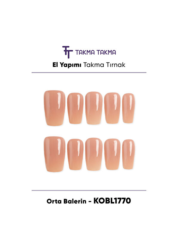 Don't Wear Don't Wear KOBL1770 Medium Ballerina 10 Pcs Reusable Handmade Prosthetic Artificial Nails - 2