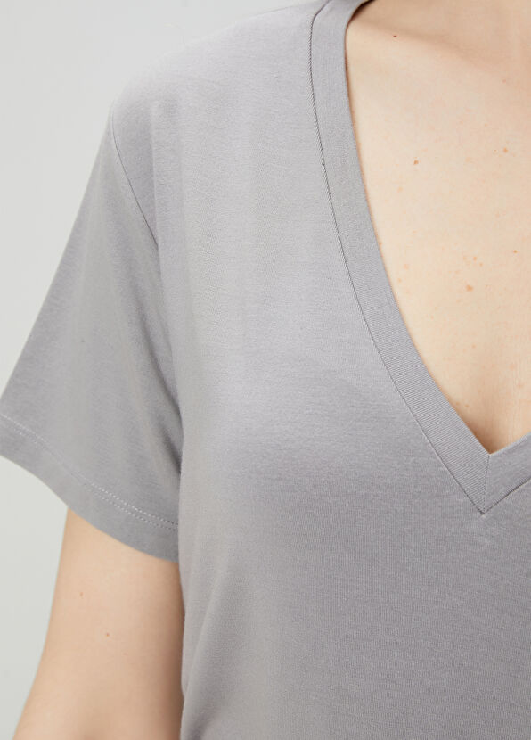 Beymen Club Grey Modal T-Shirt - 4