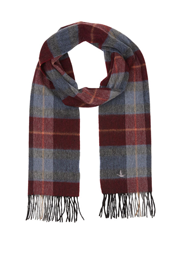 Beymen Club Burgundy Grey Men's Wool Scarf - 2