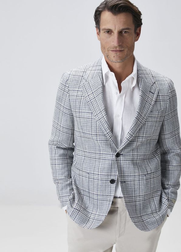 Beymen Collection Indigo Plaid Patterned Jacket - 2