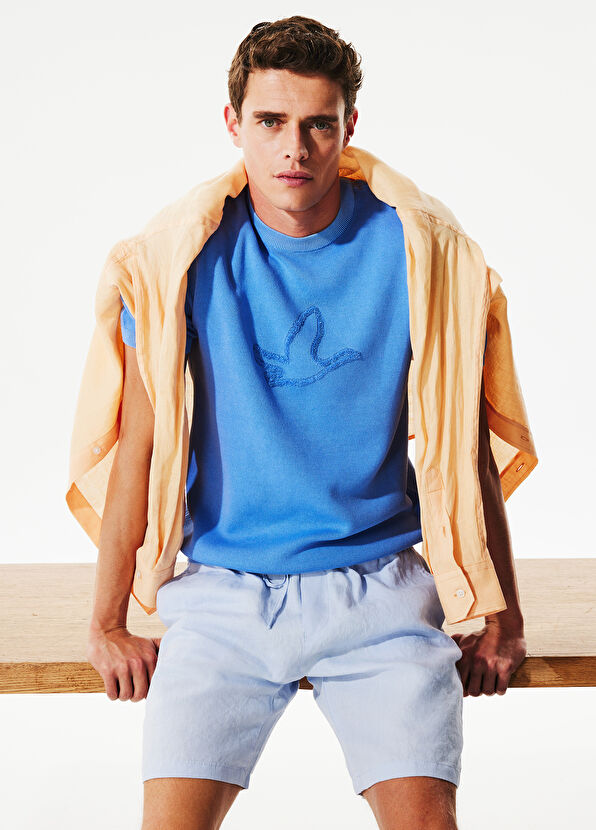 Beymen Club Blue Bird Contoured Short Sleeve Sweater - 1