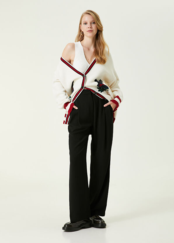 Beymen Club Ekru V Yaka Köpek Jakarlı Yün Hırka - 2