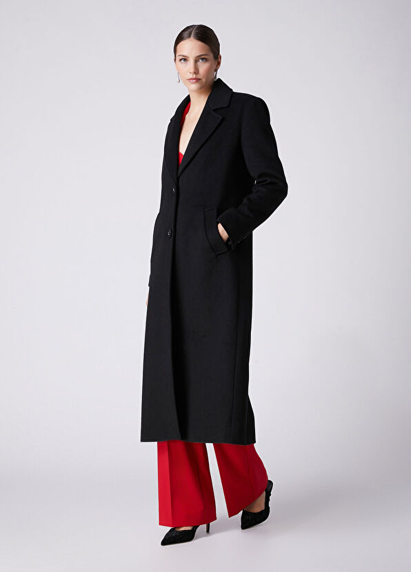 Beymen Club Siyah Yün Fitted Palto - 3