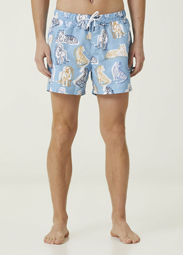 Beymen Club Mavi Aslan Figürlü Mayo - 3