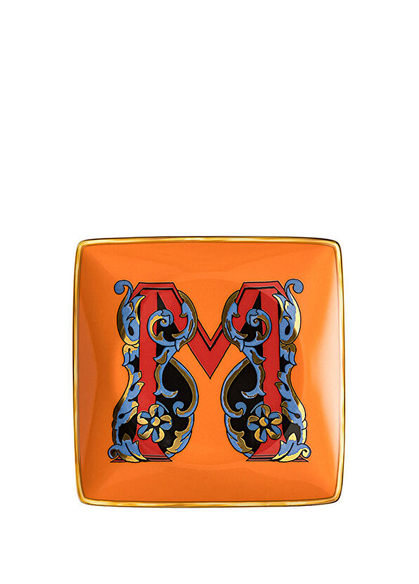 Versace Alphabet Porselen M Harfli Dekoratif Tabak 12 cm - 1