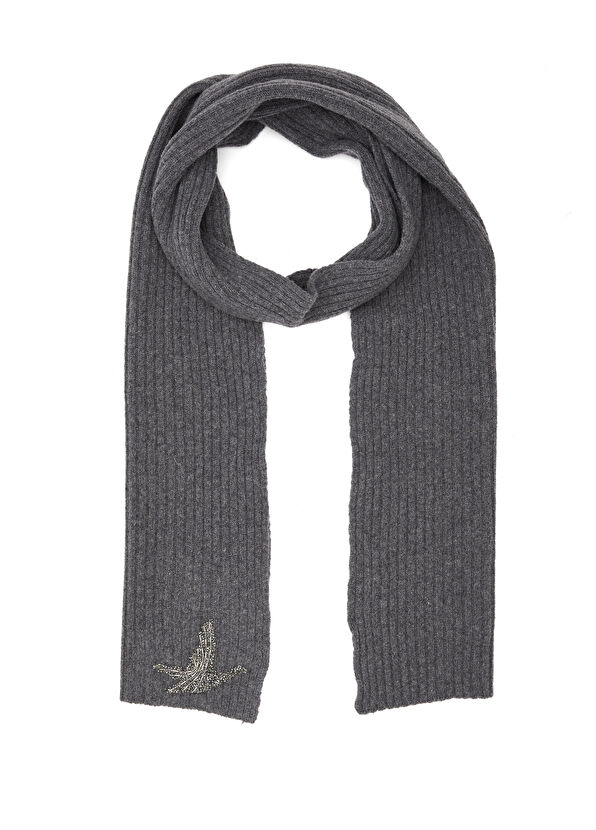 Beymen Club Anthracite Rib Women's Wool Scarf - 1