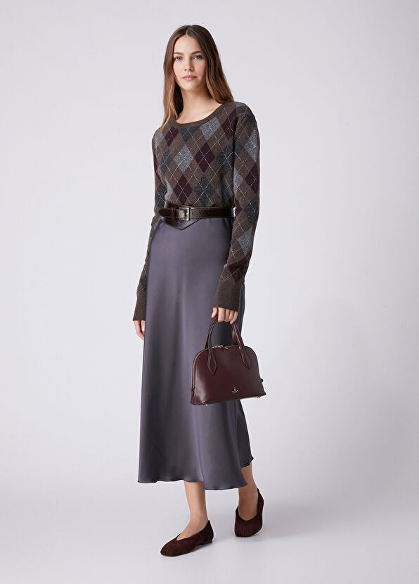 Beymen Club Dark Grey A-line Long Satin Skirt - 2