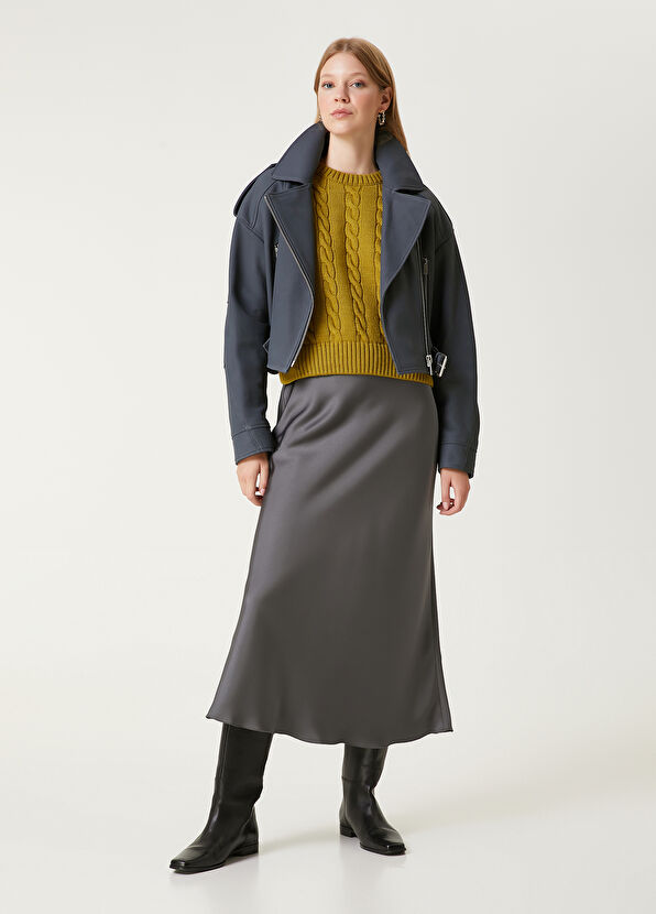 Beymen Club Fat Green Hair Braided Wool Sweater - 3