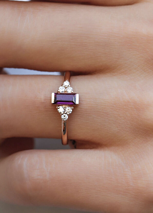 Safir Mücevher Hazine Radolite Pırlanta 14 Ayar Rose Gold Kadın Altın Yüzük - 3