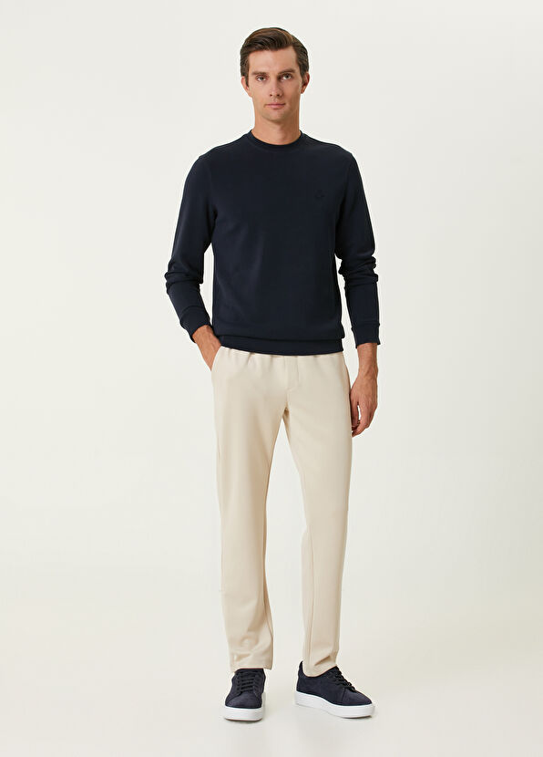 Beymen Club Navy Blue Logo Detailed Sweatshirt - 3