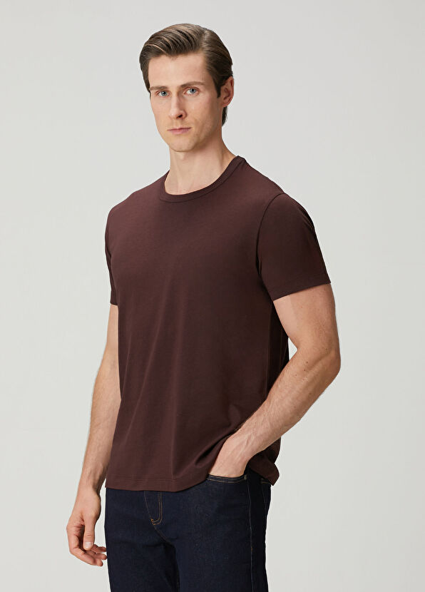SimpleQloth Bosphorus Premium Modal Qsimple Muscle Up Fit Bordo Kısa Kollu Erkek T-shirt - 2