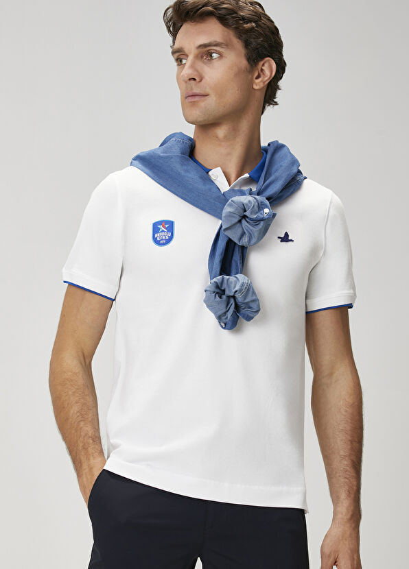 Beymen Club X Anadolu Efes Beyaz Polo Yaka T-shirt - 1