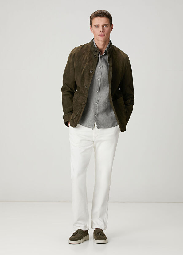 Beymen Club Comfort Fit Grey Linen Shirt - 3