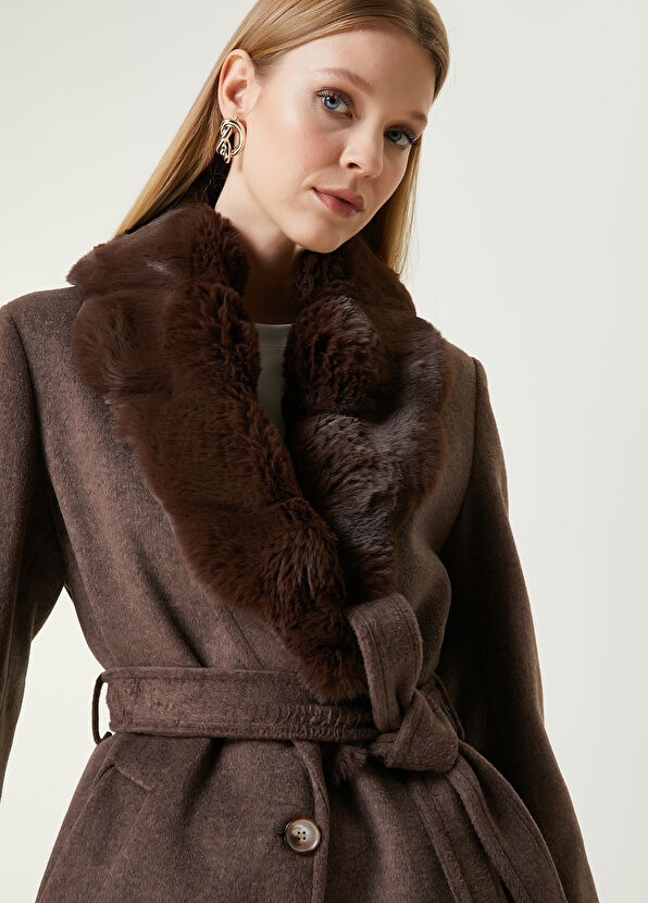 Beymen Club Kahverengi Yaka Detaylı Palto - 2