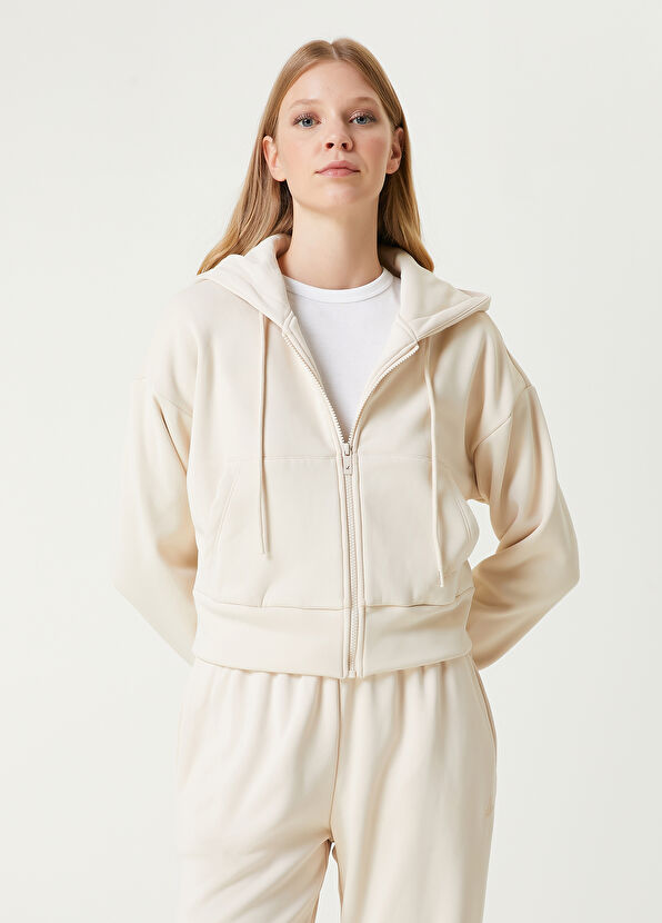 Beymen Club Ecru Zippered Hoodie - 4