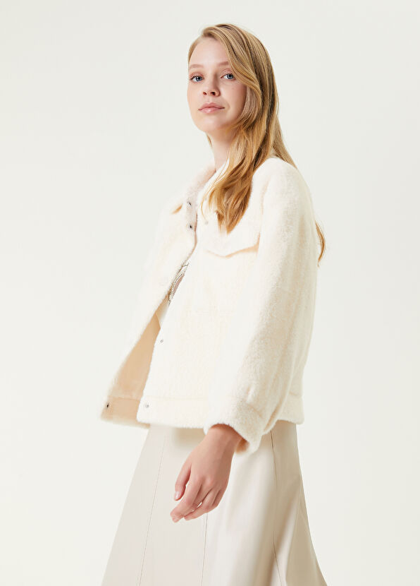 Beymen Club Kırık Beyaz Kısa Trucker Ceket - 3