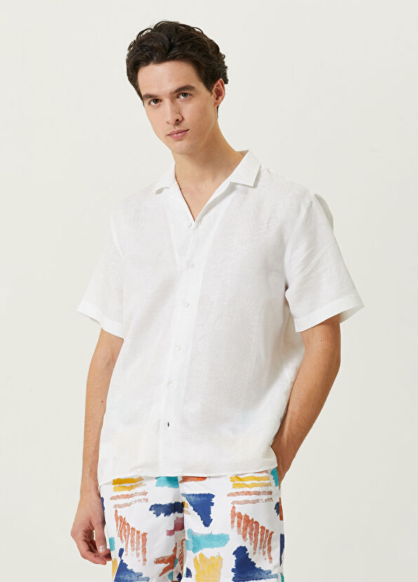 Network Beyaz Jakarlı Gömlek - 1