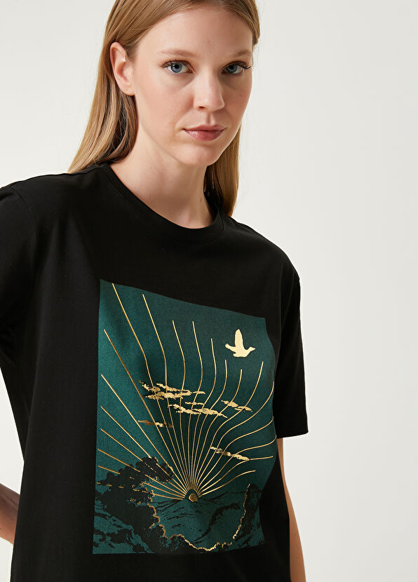 Beymen Club Black Printed T-Shirt - 2