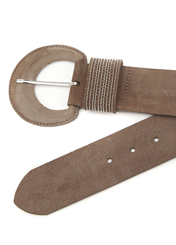 Beymen Club Mink Chain Buckled Women's Suede Belt - 2