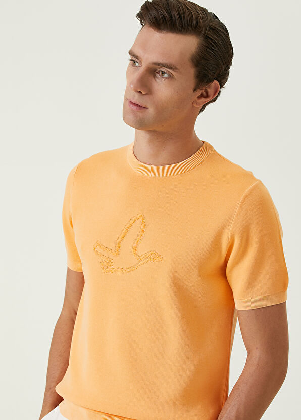 Beymen Club Turuncu Kuş Kontürlü Kısa Kollu Kazak - 3