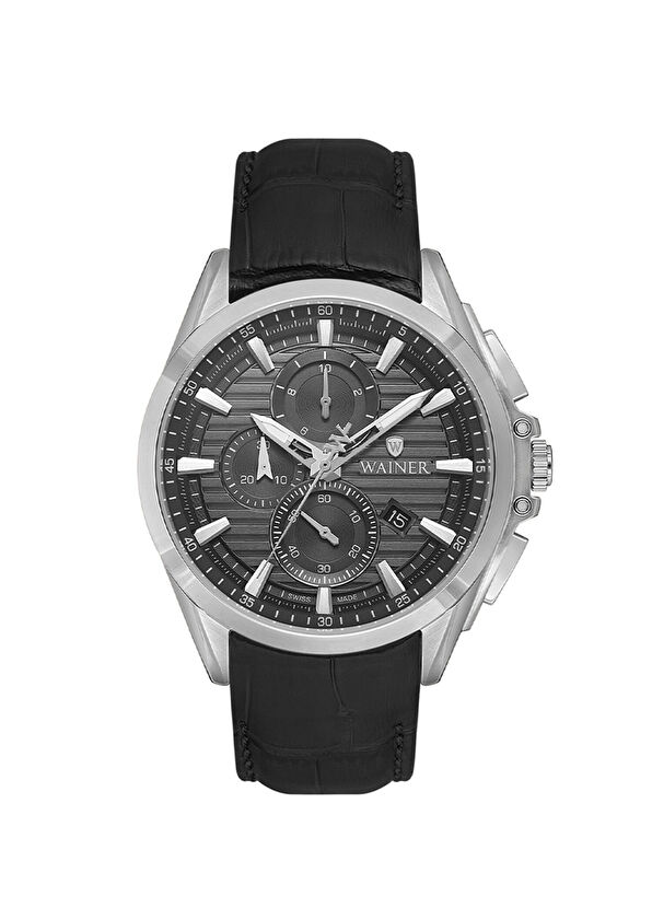 Wainer WA.19400-B Siyah Deri Erkek Kol Saati - 1
