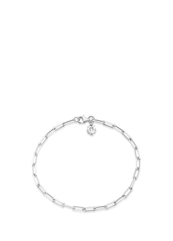 Kaplan Charm 925 Ayar Gümüş Rode Zincir Erkek Bileklik - Görsel 2