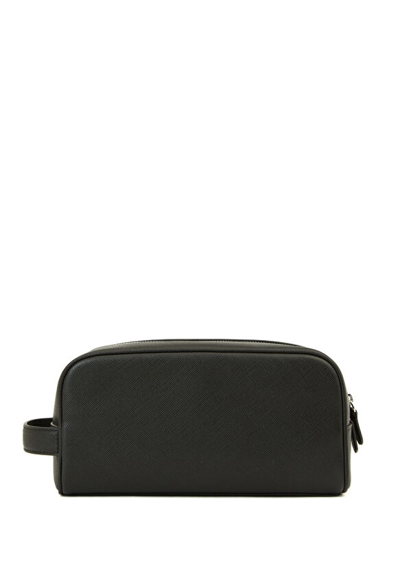 Siyah Logo Detaylı Erkek Deri El Portföyü - Görsel 4