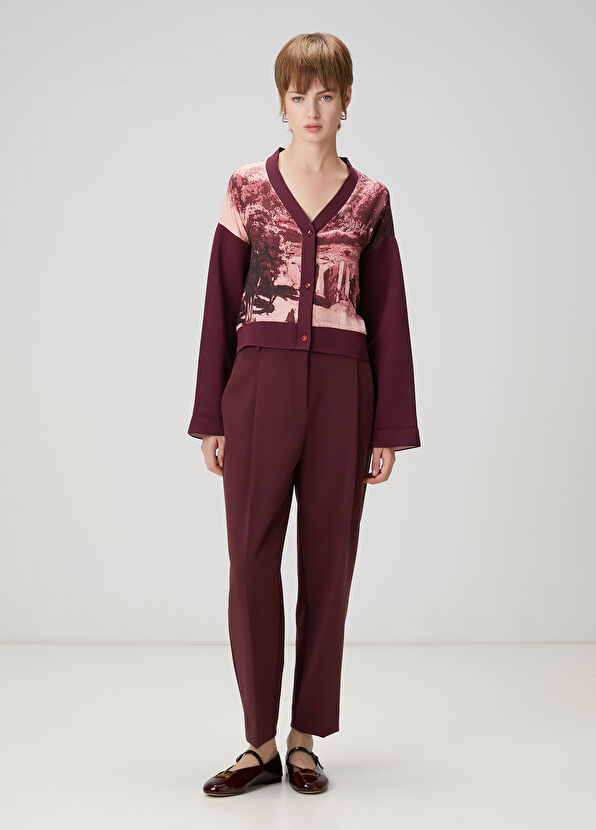 Beymen Club Burgundy Print Cardigan - 2