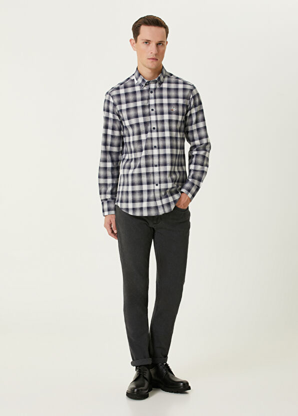 Beymen Club Comfort Fit Lacivert Ekose Gömlek - 3