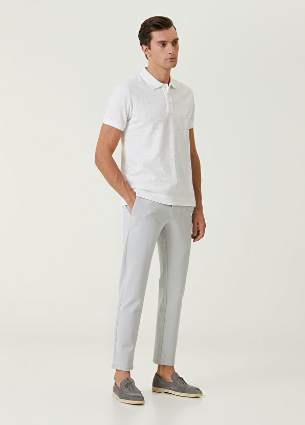 Beymen Club Comfort Fit White Foam Textured Polo T-shirt - 3