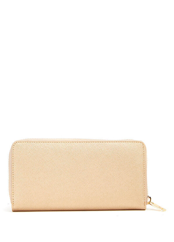 Beymen Club Gold Logo Detailed Women's Large Leather Wallet - 2