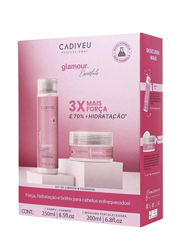 Cadiveu Essentials Glamour Shampoo 250 ml + Glamour Hair Mask 200 ml Hair Care Set - 2