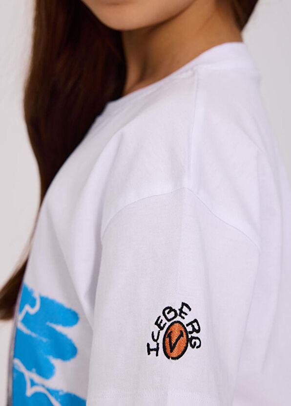 Iceberg Beyaz Baskılı Kısa Kollu Kız Çocuk T-shirt - 4