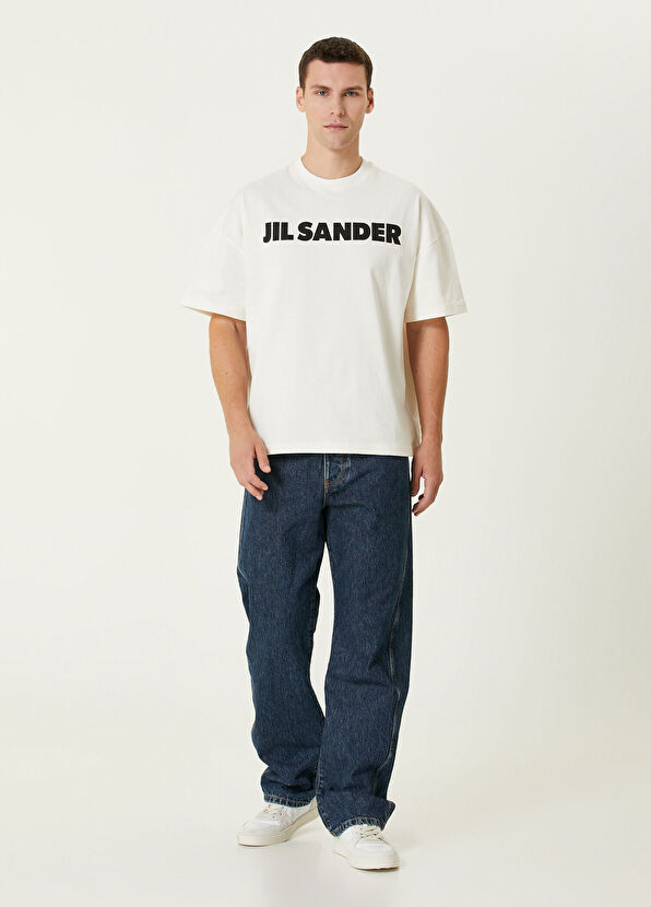 Jil Sander Beyaz Logo Baskılı T-shirt - 2